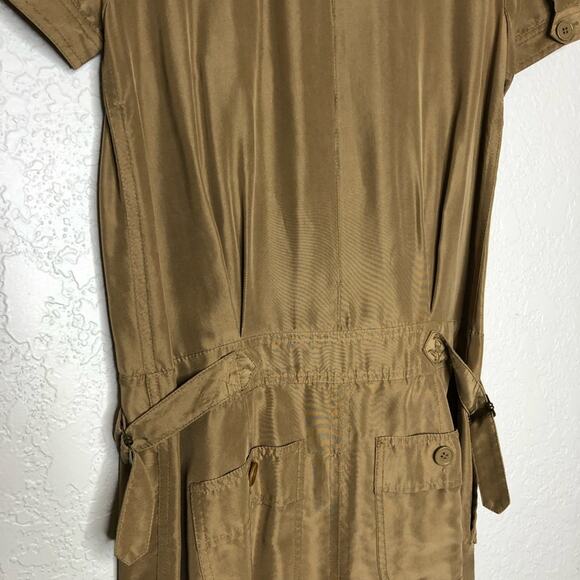 Marc by Marc Jacobs brown silk button front safari utility romper Extra Small XS - Picture 11 of 16